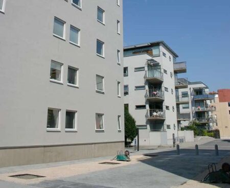 Bostadshus hos ett fastighetsbolag.