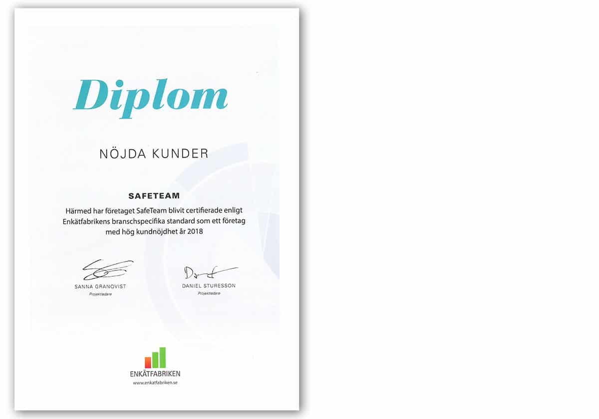 Diplom Nöjda Kunder