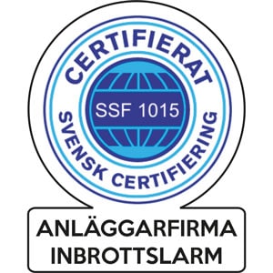 Anläggarfirma inbrottslarm, Svensk Certifiering SCAB 